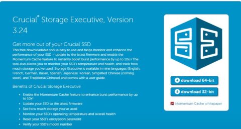 Crucial Storage Executive 3.24のダウンロード